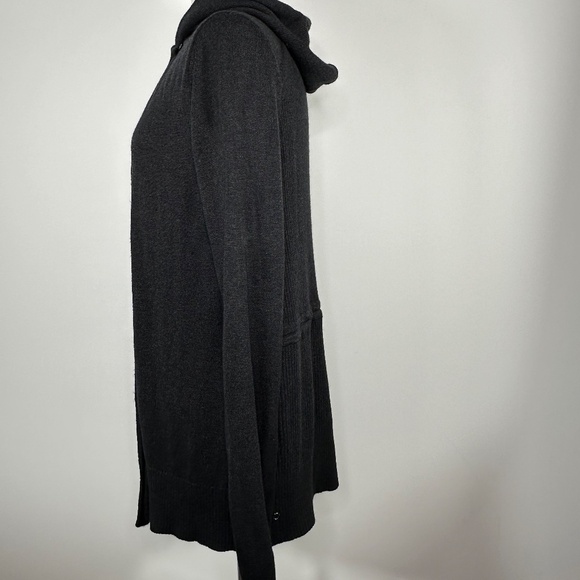 LULULEMON Size 6? Hooded Peace Of Mind Wrap Cardigan Sweater Heathered Black - Picture 8 of 14